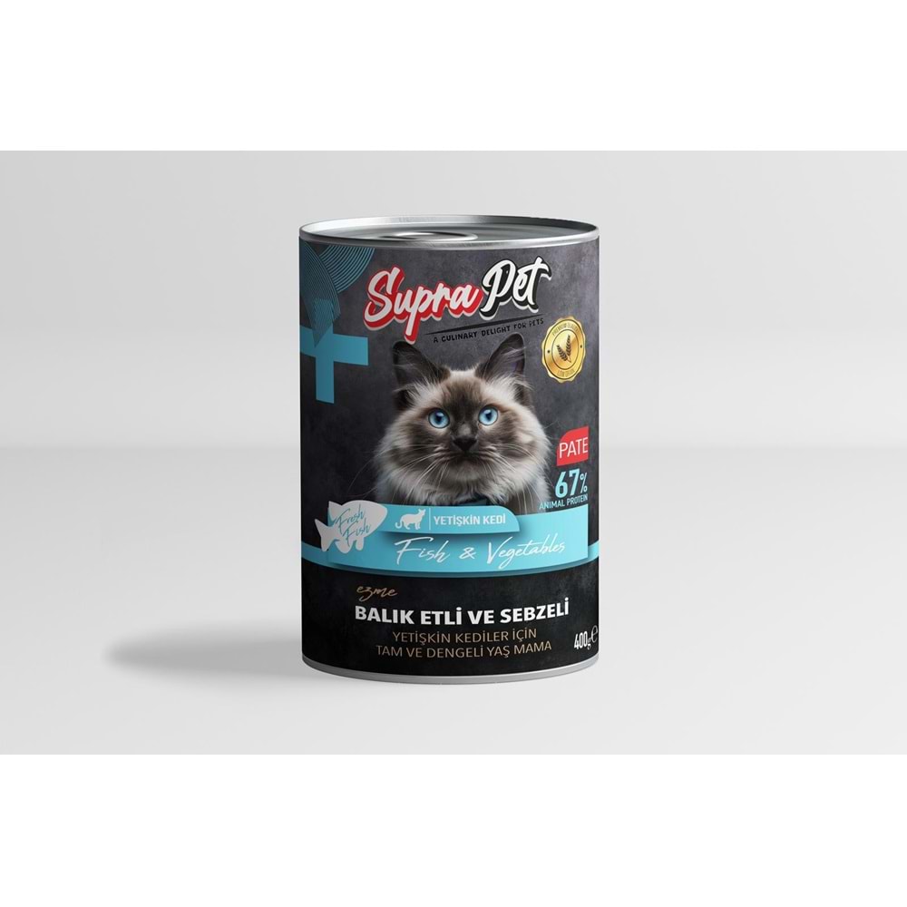 supravet suprapet pate balıklı yetişkin kedi konservesi 400 gr