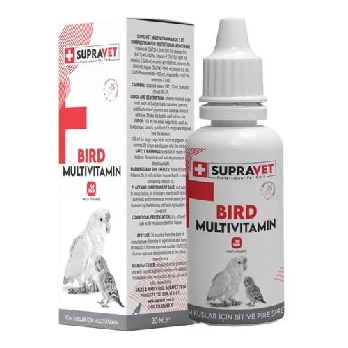 Supravet Kuşlar İçin Multi Vitamin Damla 30 Ml