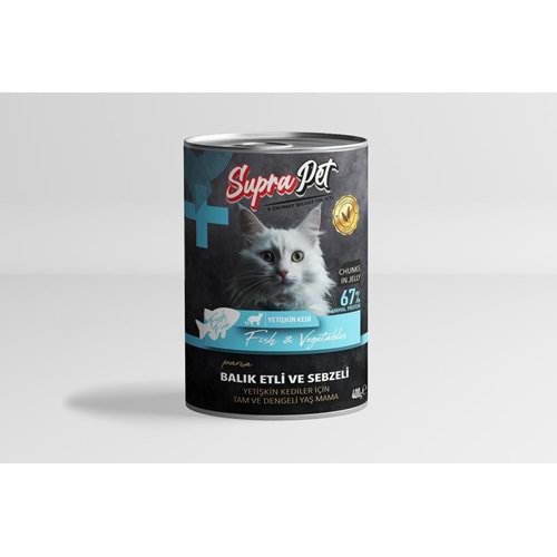 supravet suprapet parça etli balıklı yetişkin kedi konservesi 400 gr