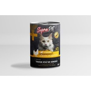 supravet suprapet parça etli tavuklu yetişkin kedi konservesi 400 gr